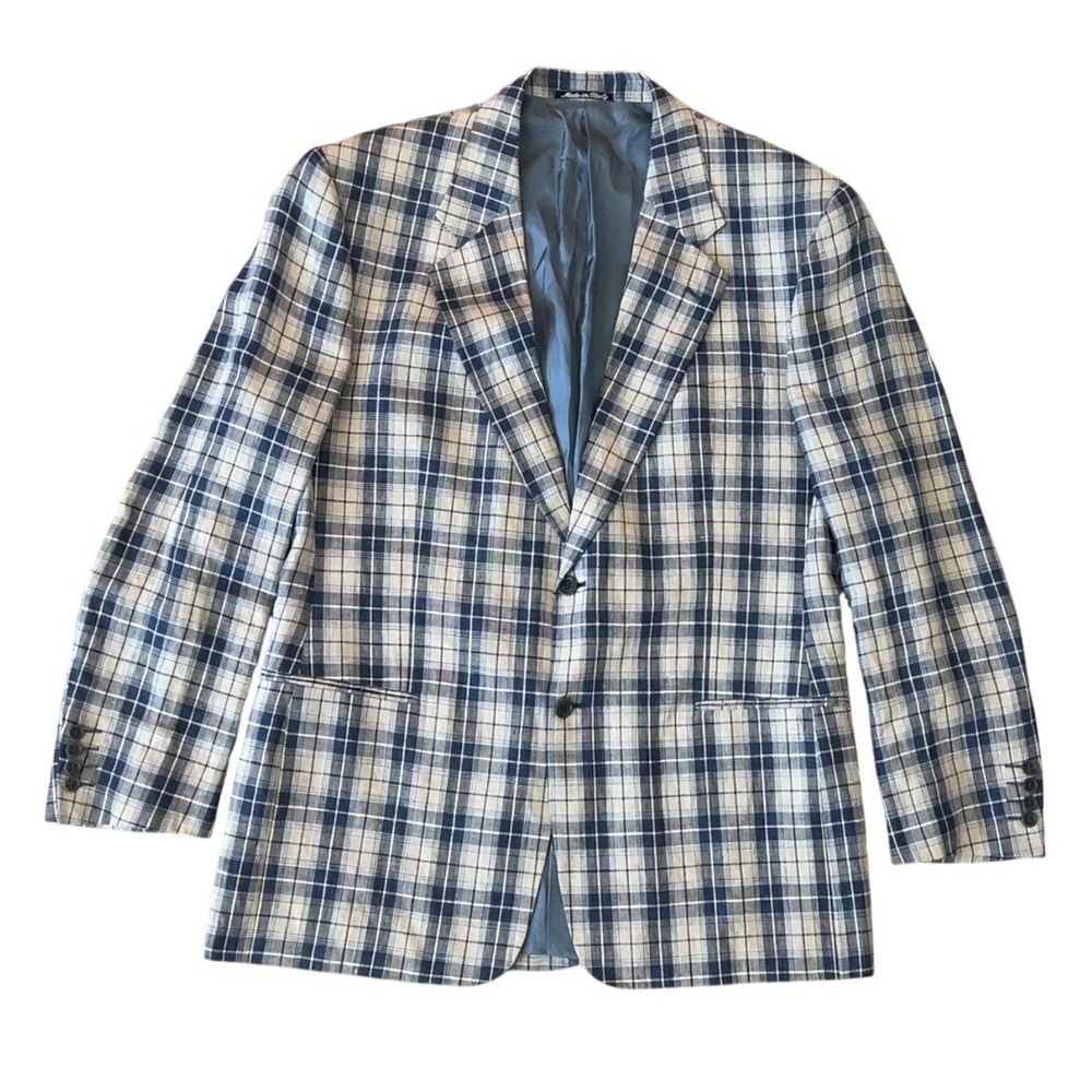 Men's VALENTINO Pure Linen Flax Single Breast Blazer SZ: 44L